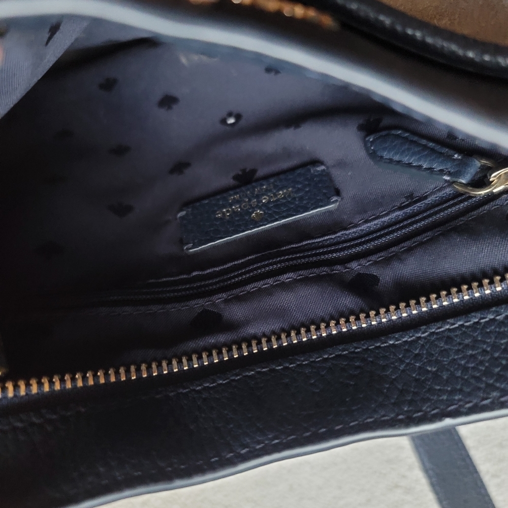 Kate Spade, North South Crossbody Bag, Patchwork Suede, Blazer Blue‎ - Picture 5 of 12